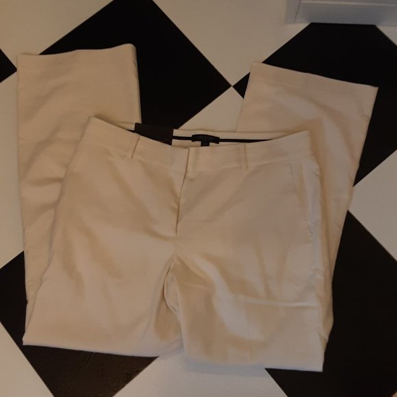 Ann Taylor 12P cream pant Devin fit trouser leg - Picture 1 of 3